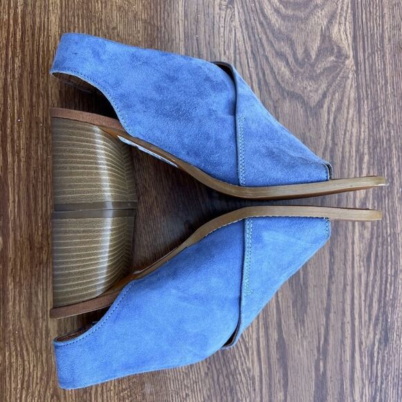 TOPSHOP Sandals Faux Suede Purple Block Heel New Condition Size 37 - Picture 2 of 11